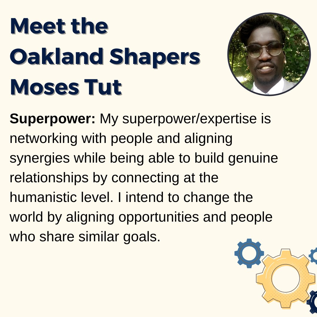 OaklandShapers's tweet photo. Meet Oakland Shaper, Venture Capital lead &amp; Social Entrepreneur Moses Tut and learn more about who we are @
Link: https://t.co/8N3tQWbkoz 

#Globalshapers 
#OaklandShapers
#ShapingOakland
#ShapingUs https://t.co/wail9y1J9y