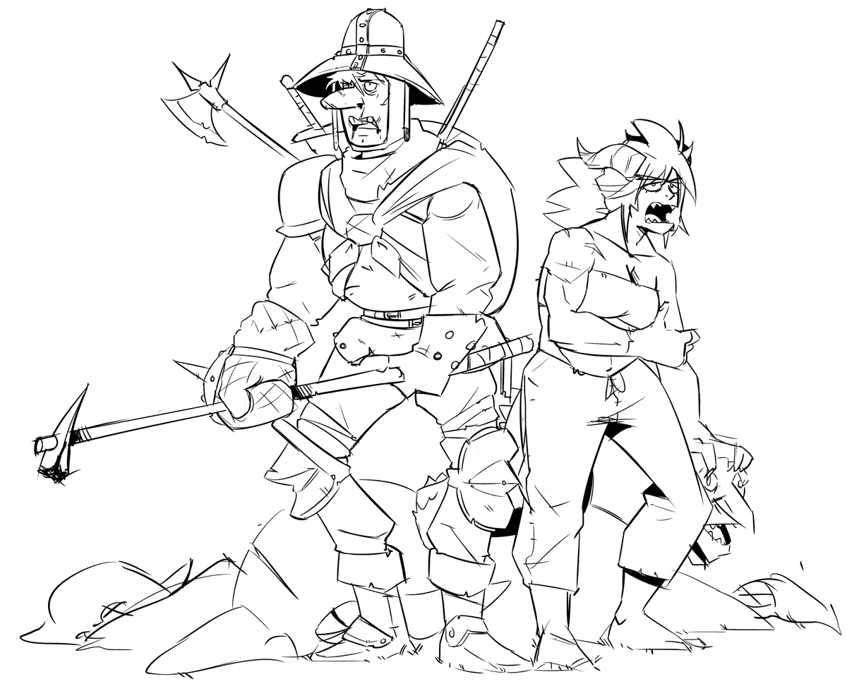 2 adventurers hunting goblins 