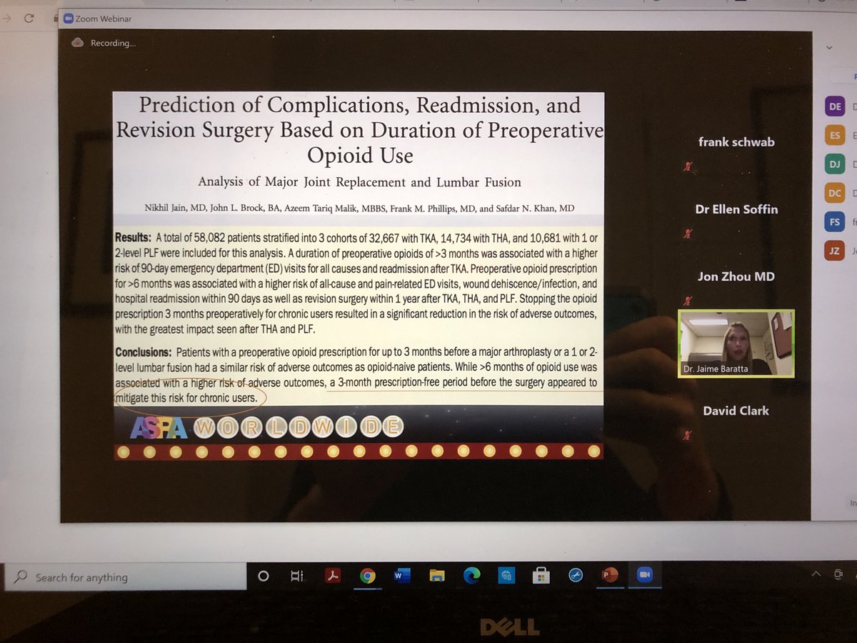 Ellen Soffin, MD, PhD (@esoffin) on Twitter photo <a href="/jattarab/">Jaime Baratta</a> tells us about the importance of opioid tapering before spine surgery. <a href="/ASRA_Society/">ASRA Pain Medicine</a> <a href="/dr_rajgupta/">Raj Gupta, MD, FASRA</a> <a href="/ESchwenkMD/">Eric Schwenk, M.D., FASA</a> <a href="/SreeHPraveenKO1/">Sree H Praveen Kolli</a> #ASRAWORLDWIDE2020 #ASRAFALL20 <a href="/jattarab/">Jaime Baratta</a> tells us about the importance of opioid tapering before spine surgery. <a href="/ASRA_Society/">ASRA Pain Medicine</a> <a href="/dr_rajgupta/">Raj Gupta, MD, FASRA</a> <a href="/ESchwenkMD/">Eric Schwenk, M.D., FASA</a> <a href="/SreeHPraveenKO1/">Sree H Praveen Kolli</a> #ASRAWORLDWIDE2020 #ASRAFALL20