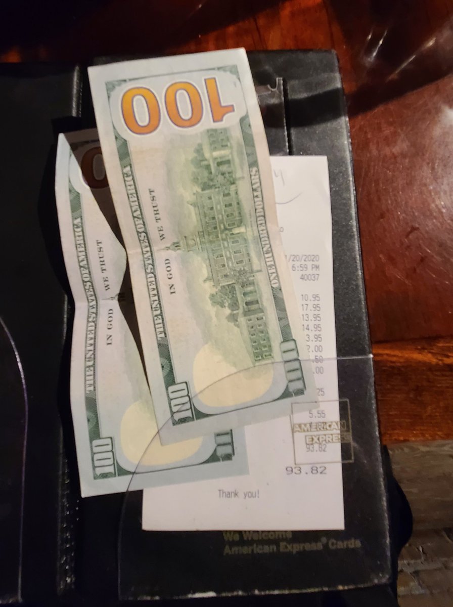 IamDefness45's tweet photo. Things are shutting down lwts make this waitress night, one time. #tipgame #keepthechange https://t.co/sDPQsOIN7G