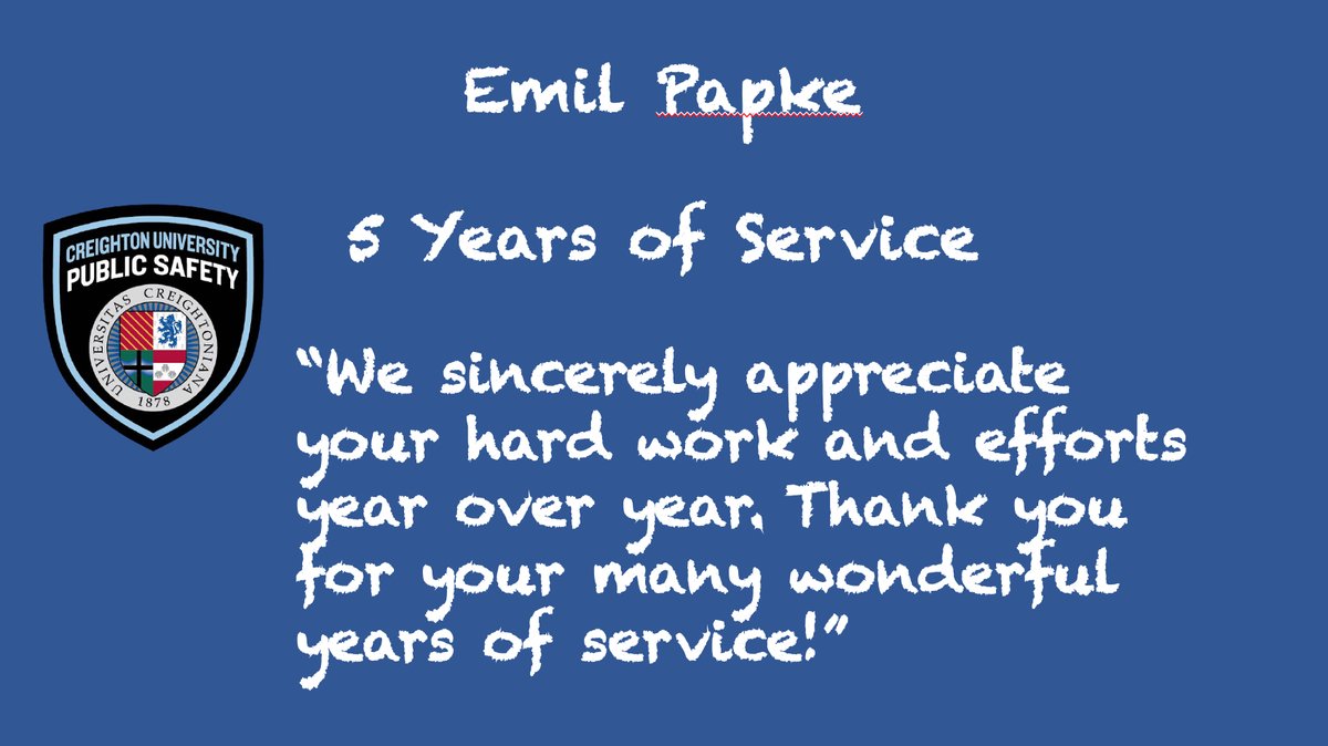 CreightonDPS's tweet photo. Shuttle driver Emil Papke has been with us for 5 years. You probably can't tell, but he is always smiling underneath the face covering. Thank you for everything you do! #BlueJaySafe https://t.co/i66dxsm2qV