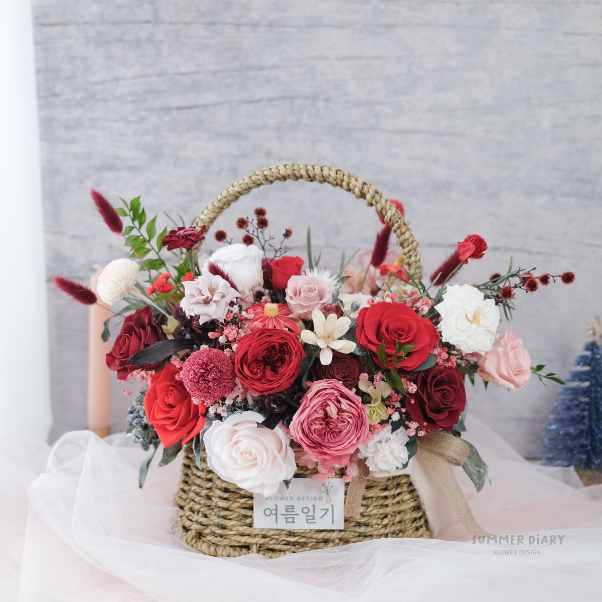 프리저브드 꽃바구니 레드톤🌹
서포트 선물로 제격👍🏻