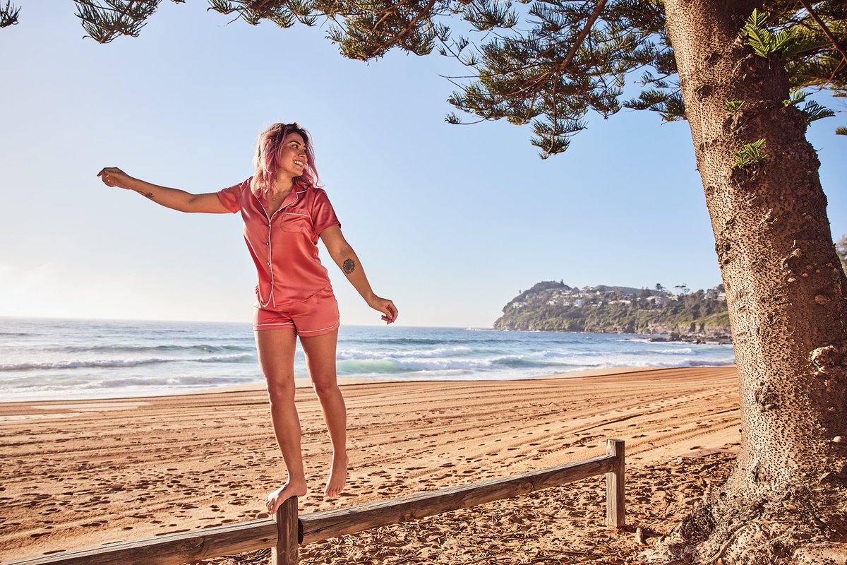 Enjoying the view from up here in the Sierra short pj set. Enjoying the simplest things can be a form of self-love.