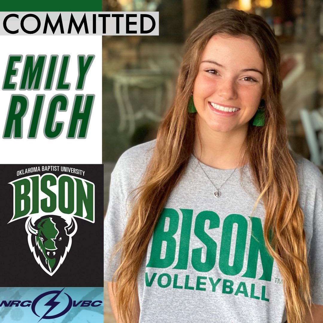 Congratulations Emily Rich! Committed to play at the next level with Oklahoma Baptist University. We are incredibly proud of her. #nrgvbc #futurebison 👏🏐⚡️
