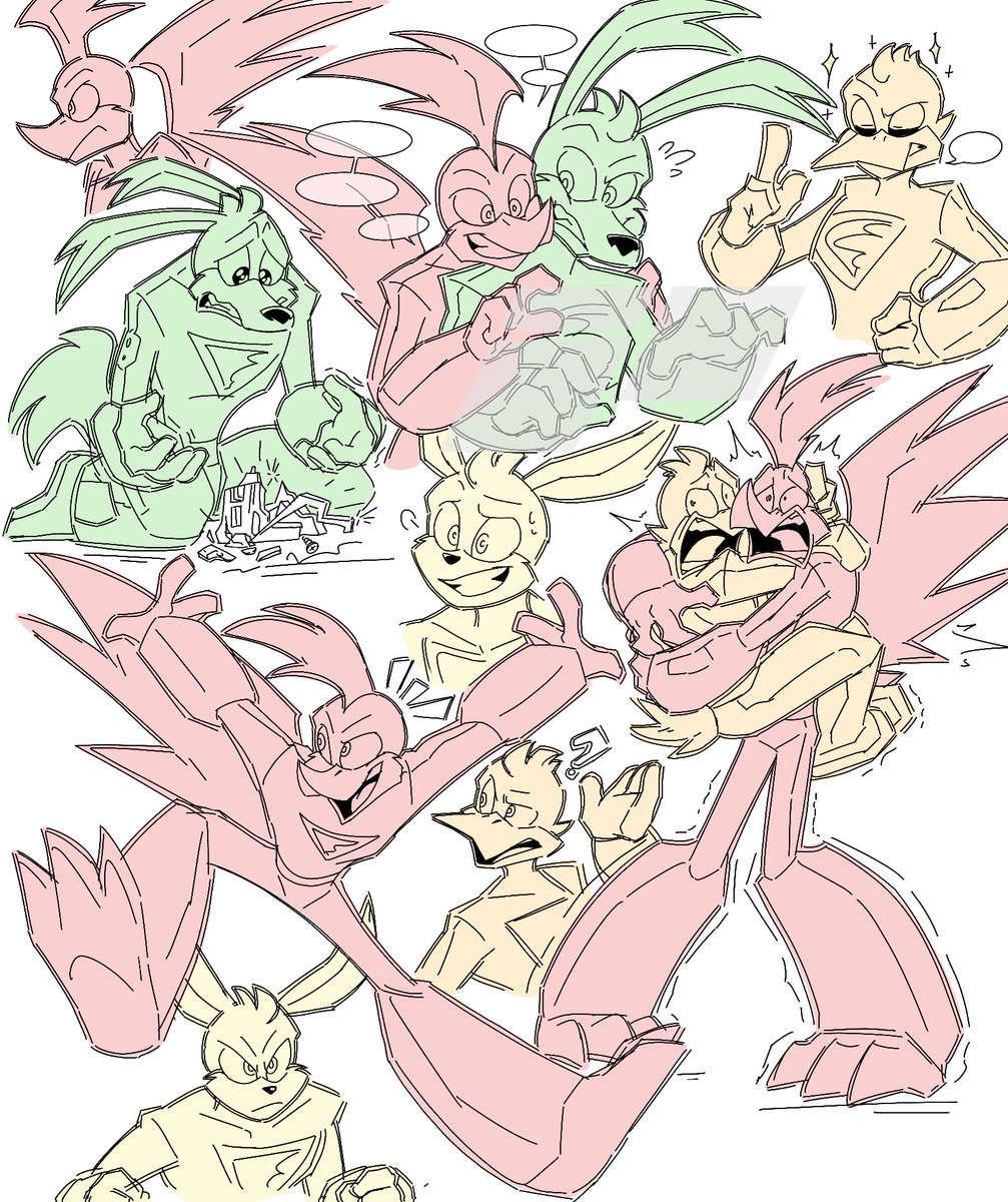 Shanzehpoo's tweet photo. Because of the Loonatics Unleashed cameo that Animaniacs did- Here’s stuff I did for that show from a while ago

I just think they’re neat https://t.co/hxFoVH8bBl