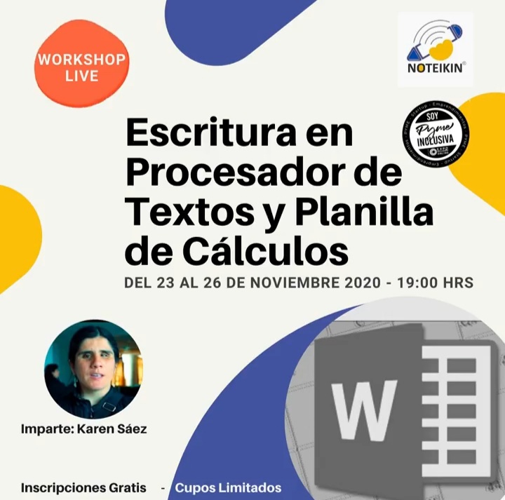 Noteikin's tweet image. Inscríbete en nuestros Workshop donde mostraremos nuestra tecnología y sus diversas aplicaciones. Reserva las fechas entre el 23 y 26 de noviembre. Cupos Limitados. @Noteikin tambien es parte de @ExpoInclusion
Links de inscripción en noteikin.cl