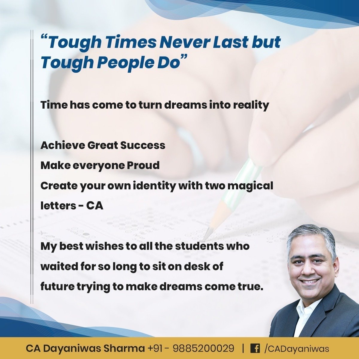 Best wishes to all the students appearing in the exams from today.