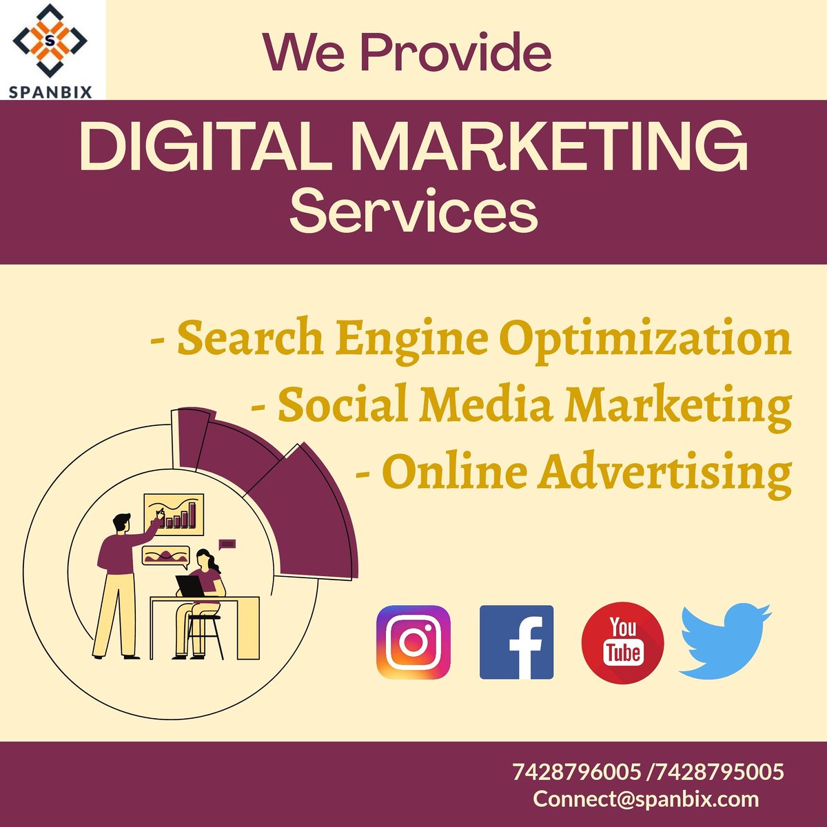 spanbix's tweet photo. We Provide
DIGITAL MARKETING services

-Search Engine Optimization
- Social Media Marketing
- Online Marketing

Contact SPANBIX now
7428796005 /7428795005

Connect@spanbix.com 

#digitalmarketingagency #DigitalMarketing  #digitalmarketingservices #digitalmarketingstrategy https://t.co/aqbWflInnw