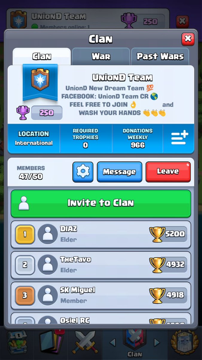UnionD_Team's tweet photo. Los invitamos a unirse a nuestro clan 

0 Copas requeridas 

Buen ambiente 🔥🔥🔥

https://t.co/a0DFLNe7wn https://t.co/fEKX8WTKgX