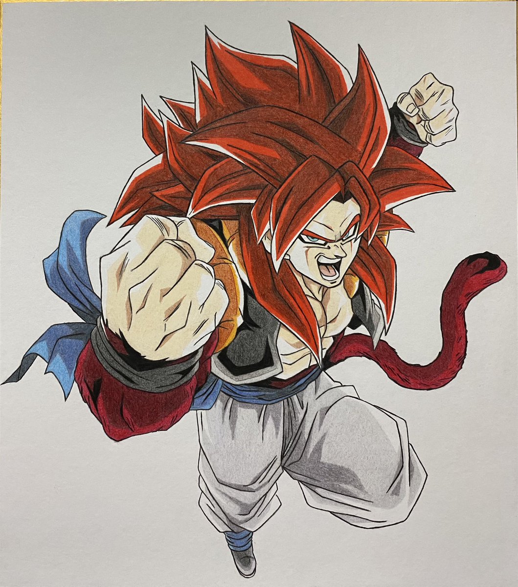 ドラゴンボール ドッカンバトルより超サイヤ人4ゴジータ描きました ドラゴンボール ドッカ Ss4のイラスト