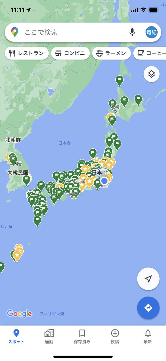 noritatsu313's tweet photo. 🚩と⭐付けすぎてGooglemapで日本が徐々に見にくくなっている https://t.co/3NDZaQCIMu