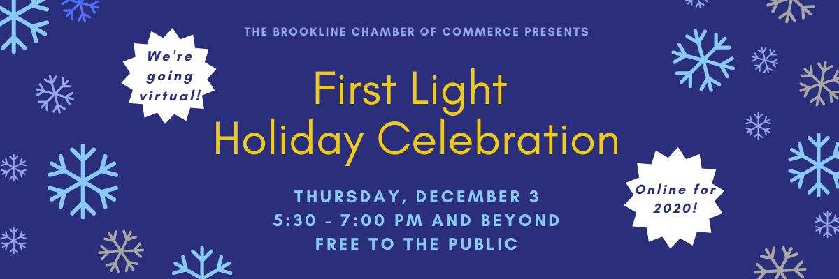 BrooklinePublic's tweet photo. Good news! #FirstLight2020 is just around the corner! Check out the @Brooklinechmbr's interactive website to celebrate First Light. Have fun at home and support your local businesses at this socially distant week of programming: https://t.co/SgxMB5MbaG https://t.co/m8DNj0OFeT