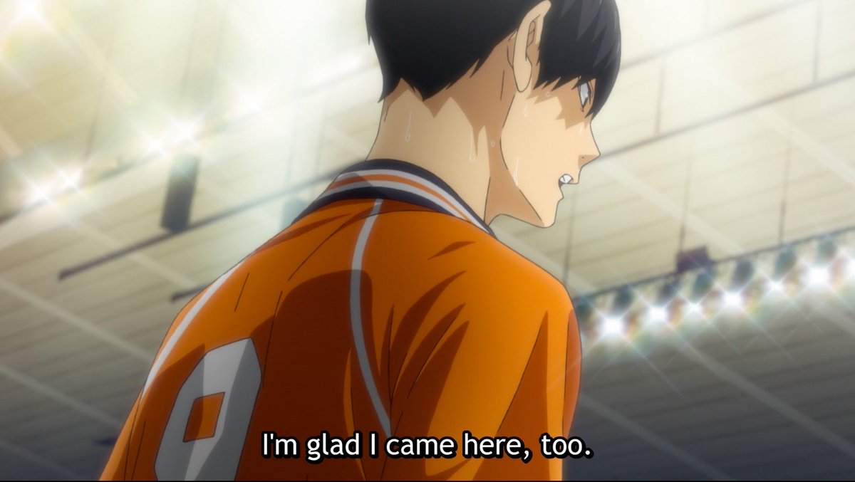 WHOOMP THERE IT IS! THE BEST CLIFFHANGER FOR THE EP. KAGEHINA'S (regular) SOULMATE SHIT FINALLY ANIMATED. srsly how could kageyama forget what hinata said when he was looking like THAT anyway? ? THE GUY SMIRKED ? things are about to get even more exciting with our mains ??? 