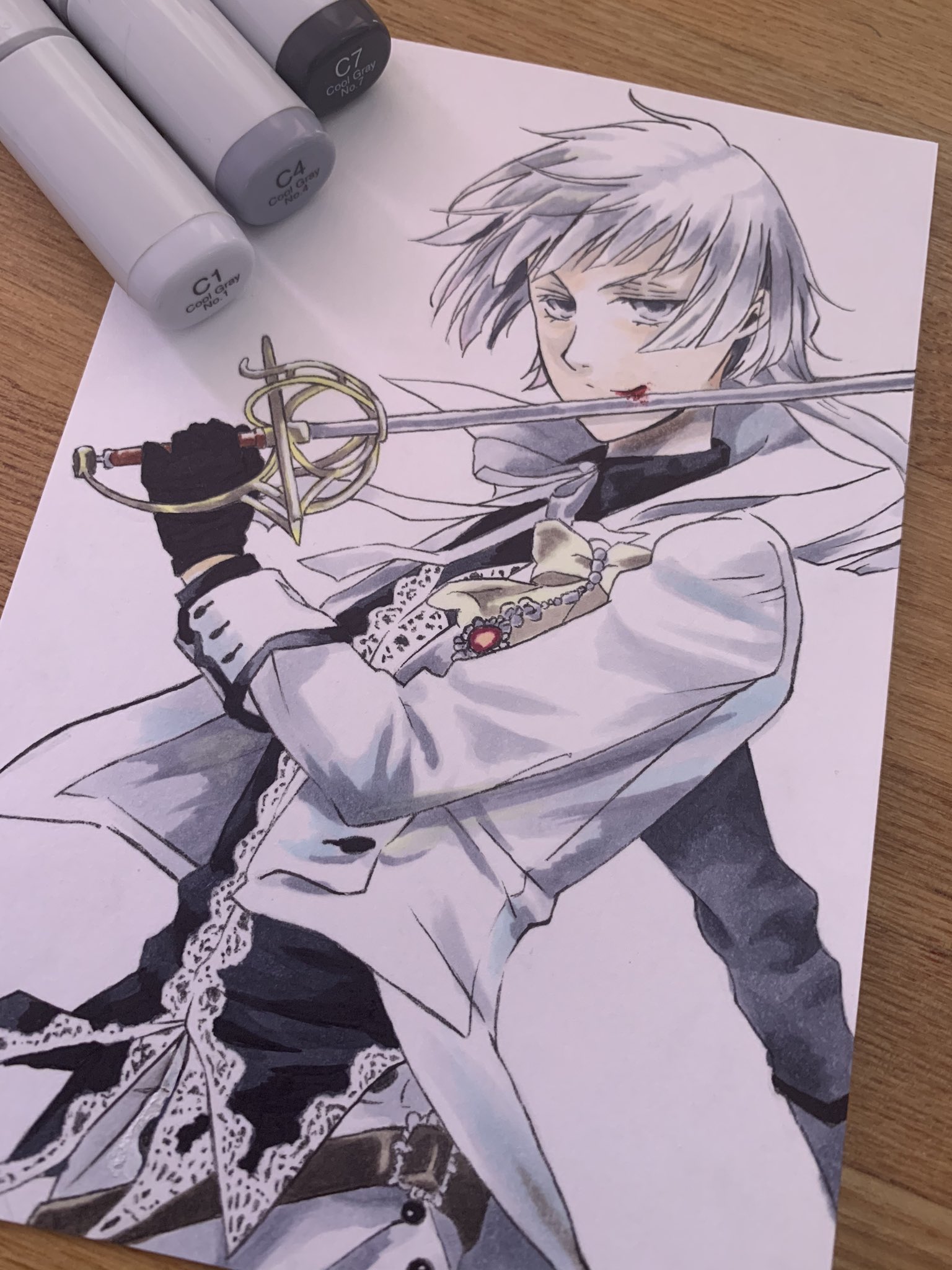 Otoha 黒執事 チャールズグレイ コピック 黒執事 チャールズグレイ 模写 イラスト 漫画 二次創作 アナログイラスト T Co Mykyfo0far Twitter