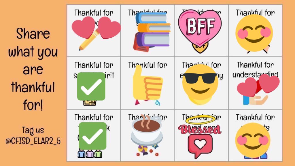 Rachel_Vaughn11's tweet image. I’m thankful for a team who stepped in and helped when I had to be out. I’m thankful for admin who understand my need to stay home. I’m thankful for my sweet students! @CFISD_ELAR2_5