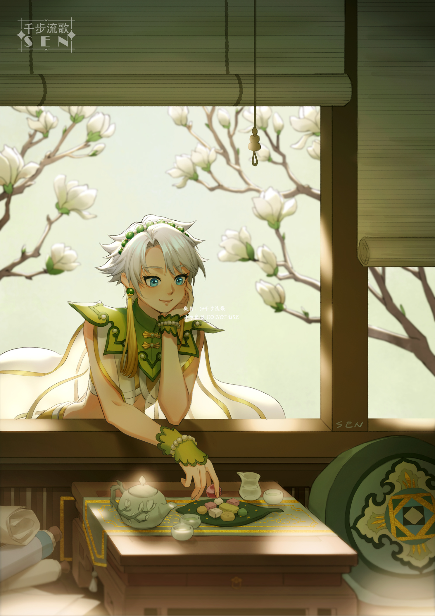 千步流歌auf Twitter 发一下之前给 夭夭 画的人设还有插画 是玉兰仙子 难得尝试了比较古风 的画法 我本人也是真的蛮喜欢玉兰花的 能画这个内容和题材我很开心 言和