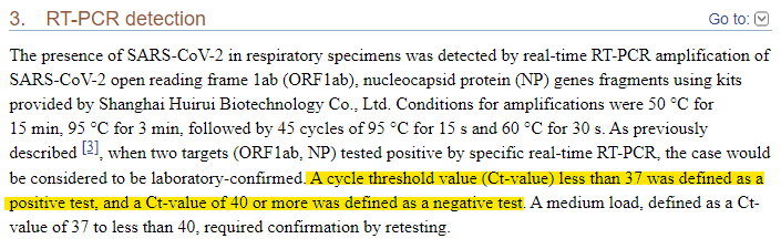 40/ Only three sources in WHO's current COVID testing guidance discuss PCR Cycle Thresholds—all are from China and use 37 to 40 CTs. https://apps.who.int/iris/bitstream/handle/10665/331501/WHO-COVID-19-laboratory-2020.5-eng.pdf?sequence=1&isAllowed=y37 to 40 is now excessive global standard producing 90% false positives per NYT—endless casedemic. https://www.nytimes.com/2020/08/29/health/coronavirus-testing.html