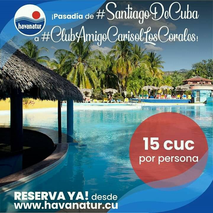 HavanaturCuba's tweet photo. #ExcursionesHavanatur 🏖️ ¡Desde #SantiagoDeCuba, nos vamos a un #PasaDía en el hotel #ClubAmigoCarisolLosCorales, en el #ParqueBaconao! 💥 Desde 15 cuc por persona 📲 #ReservaOnline desde https://t.co/3NHYnPFAYq https://t.co/xxdx6AAhCP