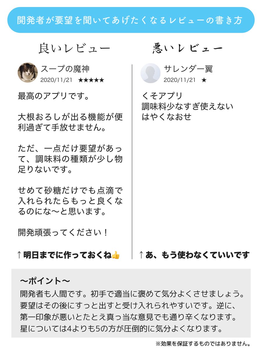 開発者が要望を聞いてあげたくなるレビューの書き方 に 開発者側も人間 そこまで気を遣う必要性ある など賛否の声 Togetter