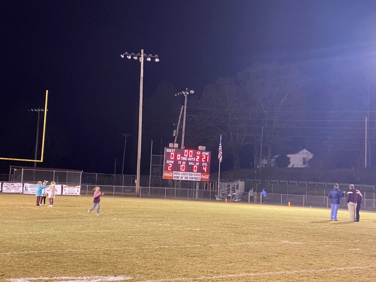 HISTORY!!!!!!!!!! How about Spring Garden in the Class 2A State Semifinals!!!!! The Garden shuts out North Sand Mountain 21-0!!!!! What a night!!!!! What a moment in time!!!! These dudes in the Maroon and Gold are special!!!! GGG