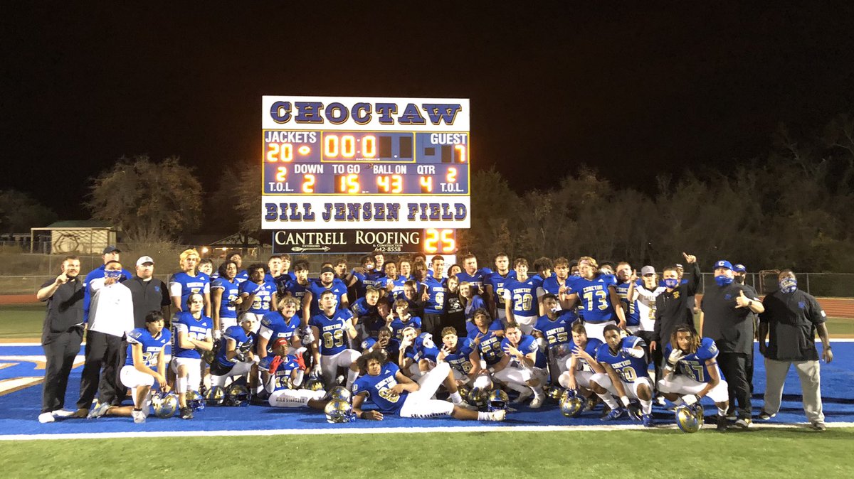ChoctawTimes's tweet photo. Choctaw went 7-0 at home this year and will be practicing on Thanksgiving for the first time in decades. Next up is Stillwater. https://t.co/USz2xwDTvN
