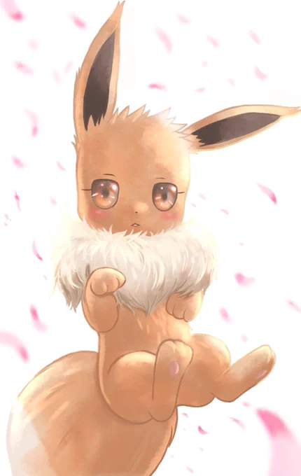 少しまえにイーブイ描いたイラストを再上げ もふもふもふ #イーブイの日 