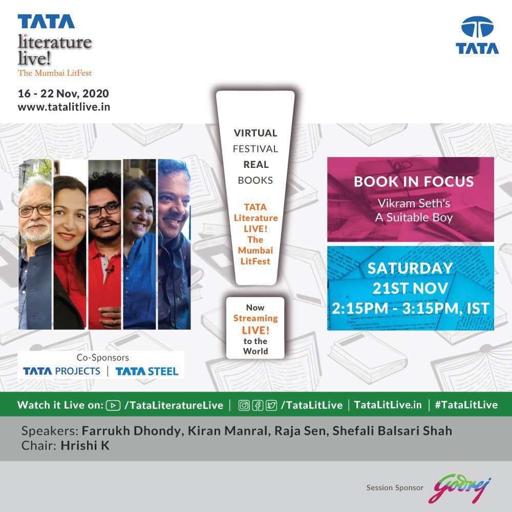 HrishiKay's tweet photo. We have had the most fascinating discussion on @SalmanRushdie s #MidnightsChildren &amp; #GeorgeOrwell s 1984 in previous editions of @tatalitlive Now the #BookInFocus section moderated by urs truly returns! Click here today at 2.15 pm today Sat 21st Nov. https://t.co/6t917aHCUN https://t.co/mTNswGhuk4