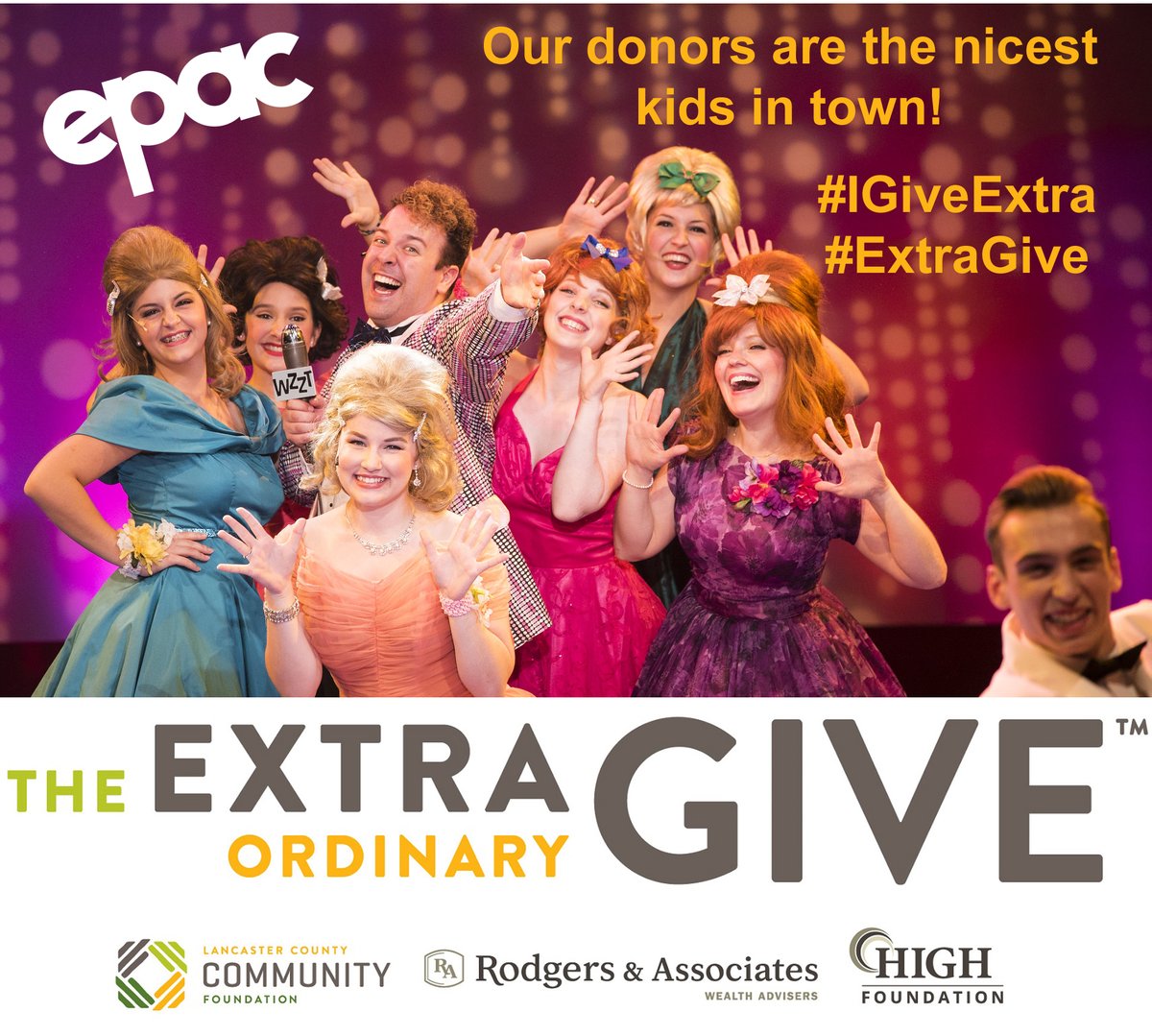 EPAC_theater's tweet photo. We have 1 hour left in the #ExtraGive, and we're a little over 90% of our way to our goal!! We're SO CLOSE ... Help push us over the line! And help us plan for a future, joyous theater season! Please donate here: https://t.co/GsBQx4P9YH
#IGiveExtra #EpacExtra #EpacTheater https://t.co/ac0Bz71ciG