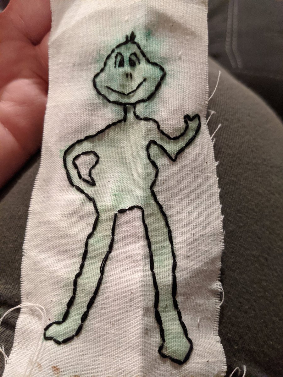 cynsaid's tweet photo. Wandering Frog, watercolor and thread on Muslin. 'Bout to send this to my bestie, who introduced me to the @BSCCPodcast . She hates losing so this is how I'm gonna go out on 2020😂 https://t.co/GoGqATkC6S