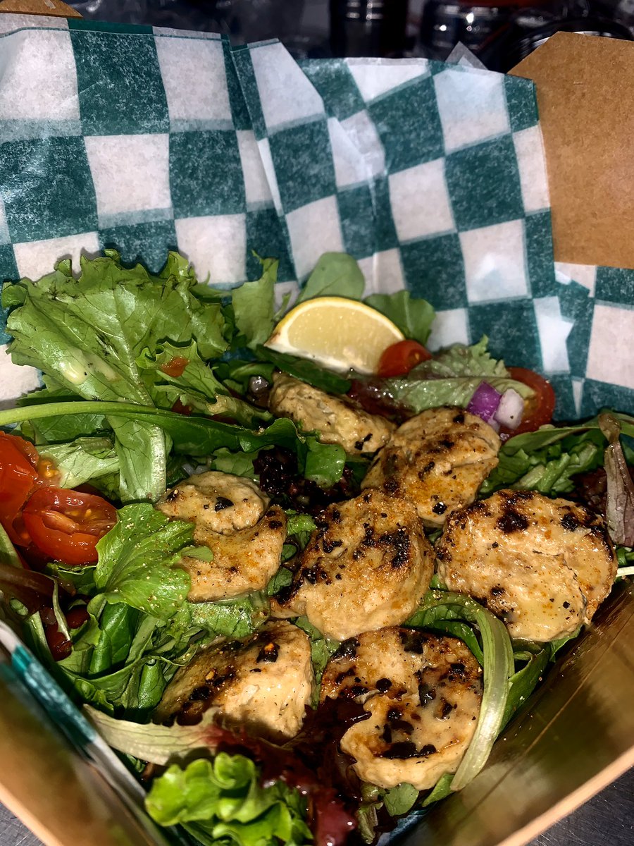 Grilled Garlic Gruffalo Shrimp Salad say that five times fast (yes it is plant based)