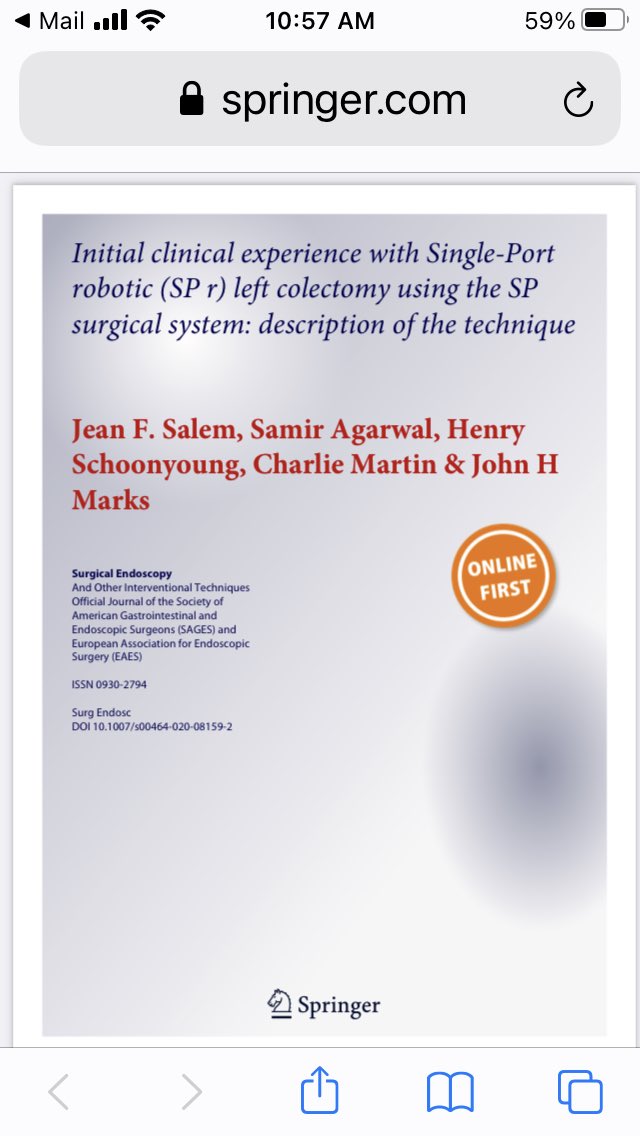 JohnMarksMD's tweet image. Excited to share our work with this exciting new technology.   Able to do major colon  surgery through a single 4 cm incision.  Thanks to our great team at Lankenau! Happy to provide tomorrow’s surgical care today  #roboticsurgery #mainlinehealth #SProbot
