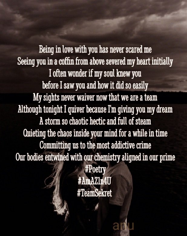 #AmAZ1n4U 
#Poetry 
#TeamSekret