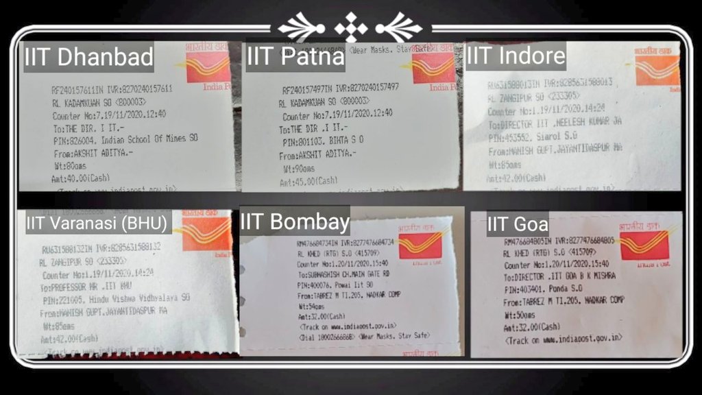 Vivekpandey21's tweet photo. A joint letters sent to all IITs, Education minister and NTA with 283 signatures by #JEE aspirants via speed post, E-mail to- 
- Give extra attempt of JEE Mains and Advanced to last attempters. 
- Scrap 75% criteria for eligibility in these exams for yr 2021
@DrRPNishank @IITKgp https://t.co/WxLx73Pbkp