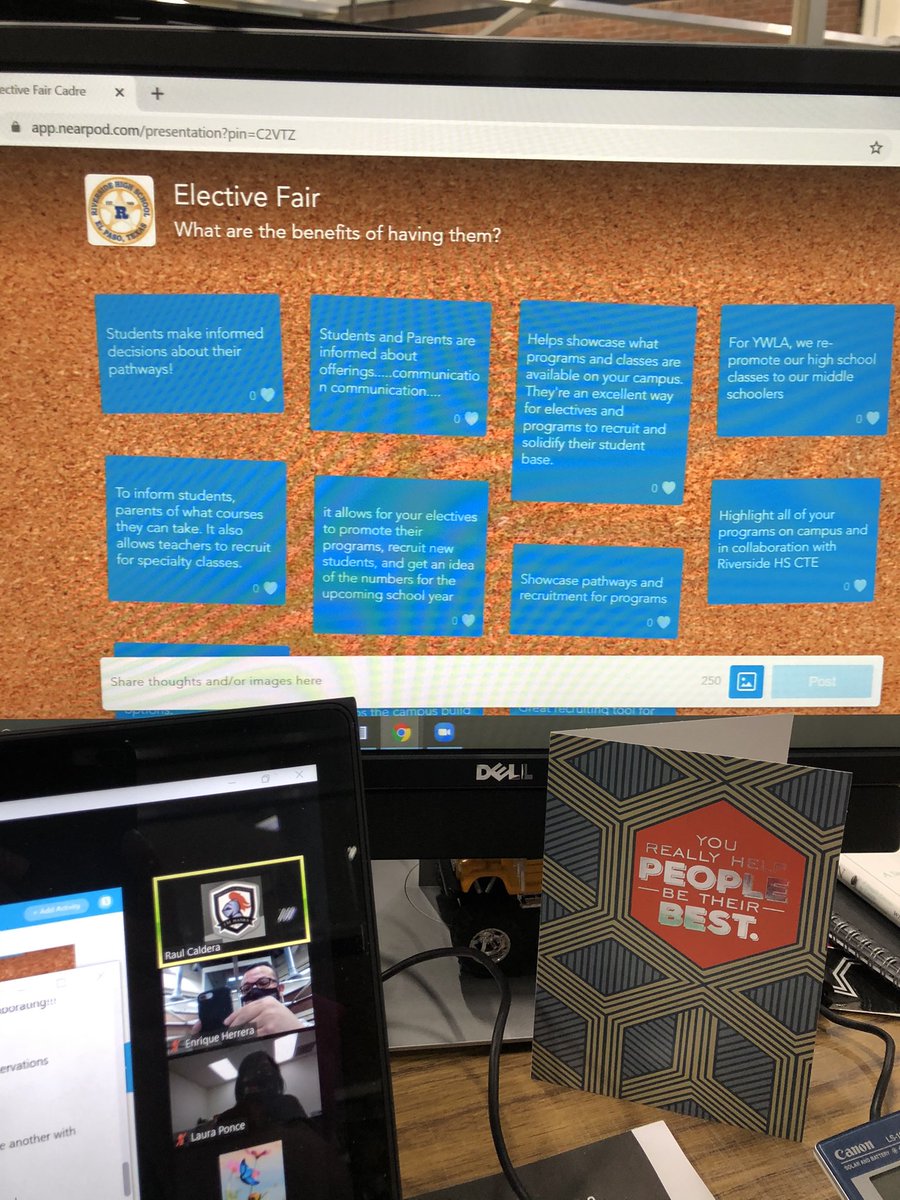 SISD_Herrera's tweet photo. @Hanks_RCaldera led our @YsletaISD Master Schedule Cadre focused on the planning of Virtual @YsletaISDCTE/
Elective Fairs for all of our composite high school along with Online HAC timelines📆#LearningGrowingTogether https://t.co/2bJKNP1OfV