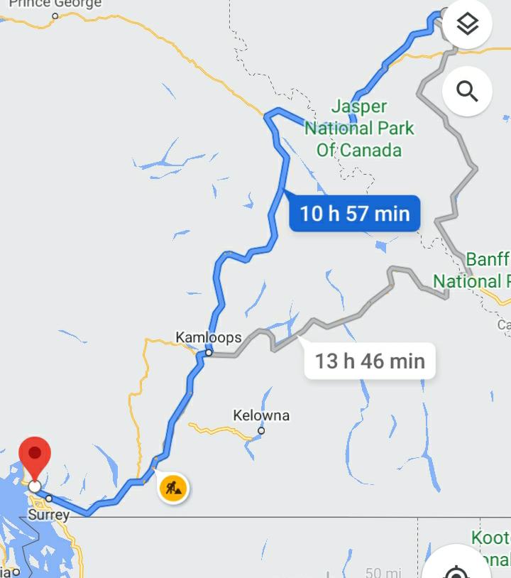 E resolvemos ver a distância de Alberta para o North. 11 horas de carro/trem. Dando tempo deles terem sumido e ido para lá enquanto um só se sabia por reportagem e o outro "acampando". Certo. Os dois estavam em Alberta. Os dois estavam em North. Foi muito tempo gasto em+