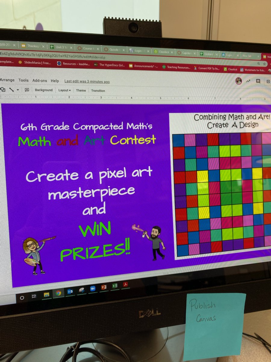 How do you get students excited about learning fracton-decimal-percentage? With pixel art of course! Shout out to <a href="/ms_lrod/">Laura Rodriguez</a> for the great idea. <a href="/EubanksDragons/">Eubanks Intermediate</a>  Students will vote for top 3 when they get back for break! Stay tuned for art and results... #dragonstrong #mathisfun