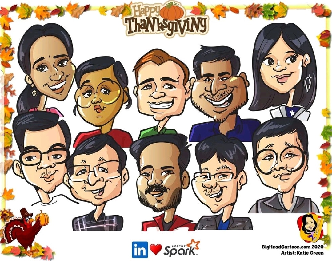 Another fun #Virtual Caricature Art Party Experience! A little #Thanksgiving #VirtualTeamBuilding for <a href="/LinkedIn/">LinkedIn</a> with #CaricatureArtist: Katie Green 
.
#BigHeadCartoon #VirtualEvents