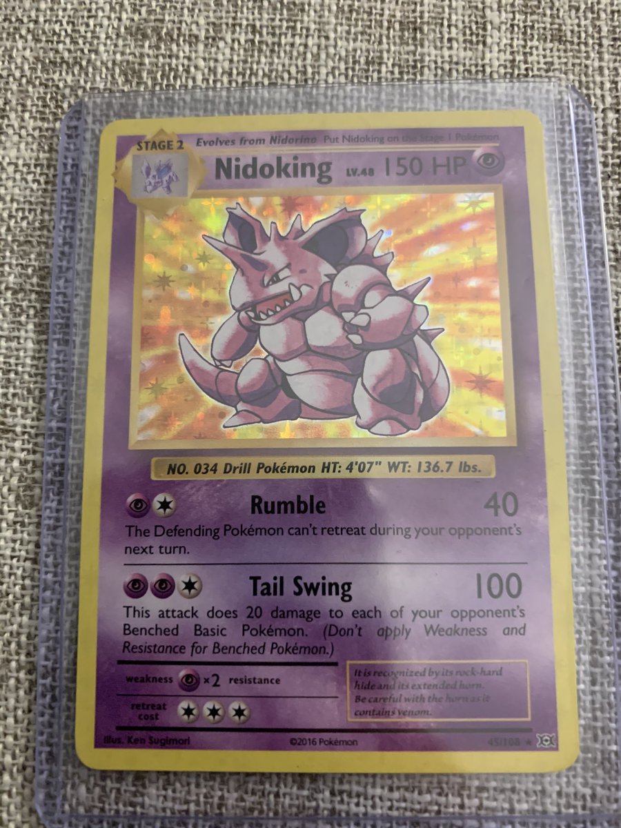 CollectorCorey's tweet image. Halo Rare #Nidoking XY EVOLUTIONS #Pokemon #PokemonCards #PokemonTCG