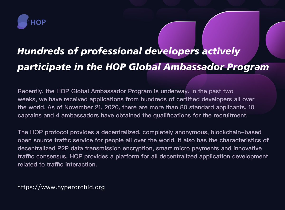 Circulation_CIT's tweet photo. Hundreds of professional #developers  actively #participate in the HOP Global #Ambassador  #Program

#technology #Blockchain #Bitcoin #Ethereum 

@hyperorchid https://t.co/7BS6jIyMLv