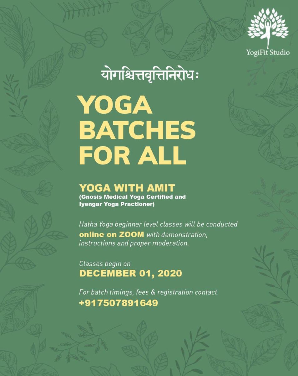 aanchalator's tweet image. We at YogiFit Studio will be conducting Online Yoga classes on Zoom for everyone aged 14-60yrs with demonstrations, instructions &amp;amp; proper moderation. Incase you or anyone you know would like to benefit from learning Beginners Yoga then do get in touch on the contact given below🙏