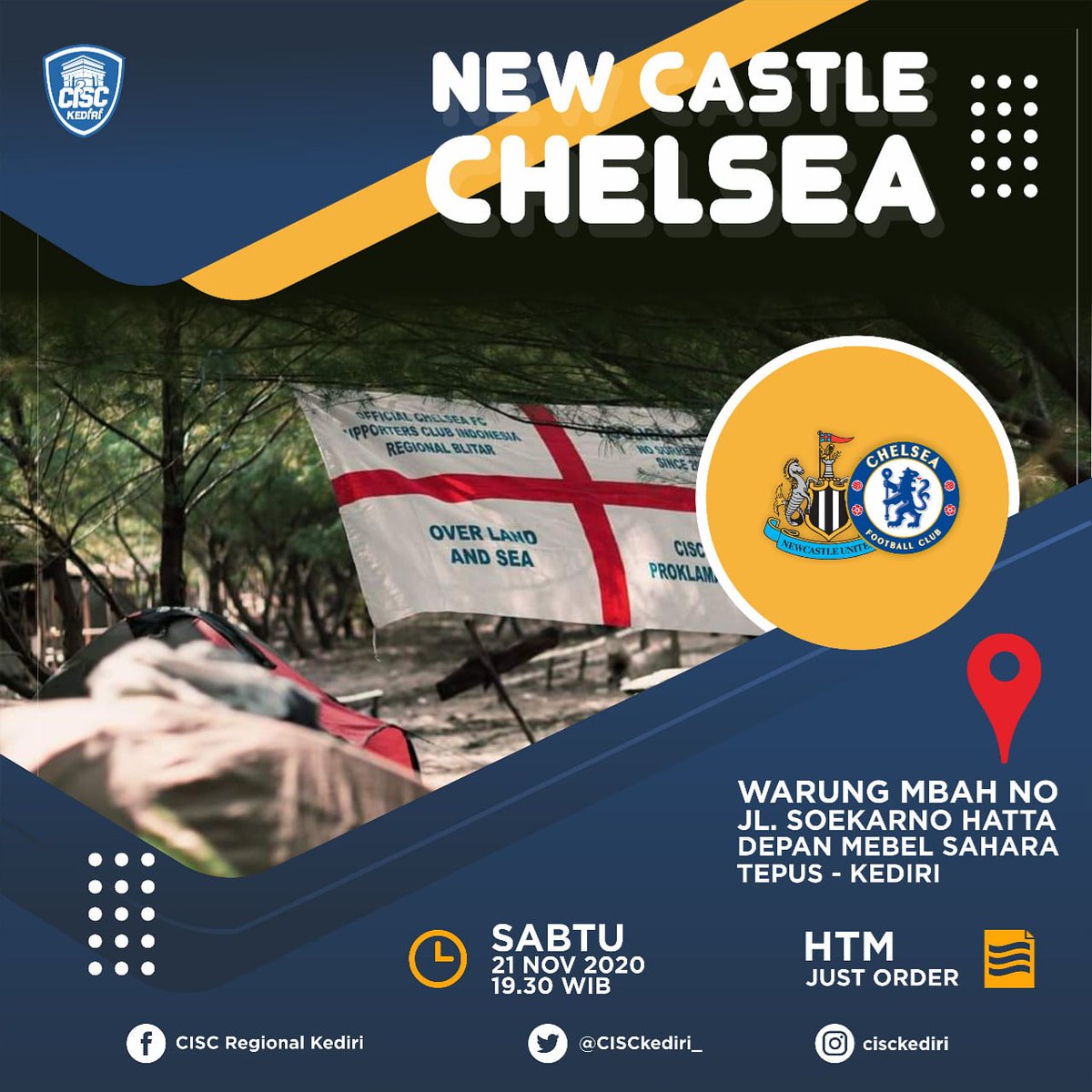 #NobarDay
🏆 Premier League
⚽ Chelsea v Newcastle United
📅 Sabtu, 21 November 2020
🏡 Warung Mbah No
🕧 19.30 WIB
💰 Just Order
#Birukan