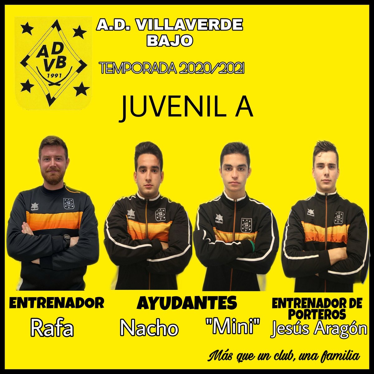 advillaverde's tweet photo. ⚽️ 𝐓𝐄𝐌𝐏𝐎𝐑𝐀𝐃𝐀 2020-2021

▶️ Rafa Parro regresa a la escuela y liderará el Juvenil A la temporada 2020/2021

➡️ Le acompañarán en el cuerpo técnico Nacho y "Mini" como ayudantes y Jesús Aragón como entrenador de porteros.

📝👉 https://t.co/IDx1J967LK

#VamosBajo 💛🖤 https://t.co/l3wdLbmobX