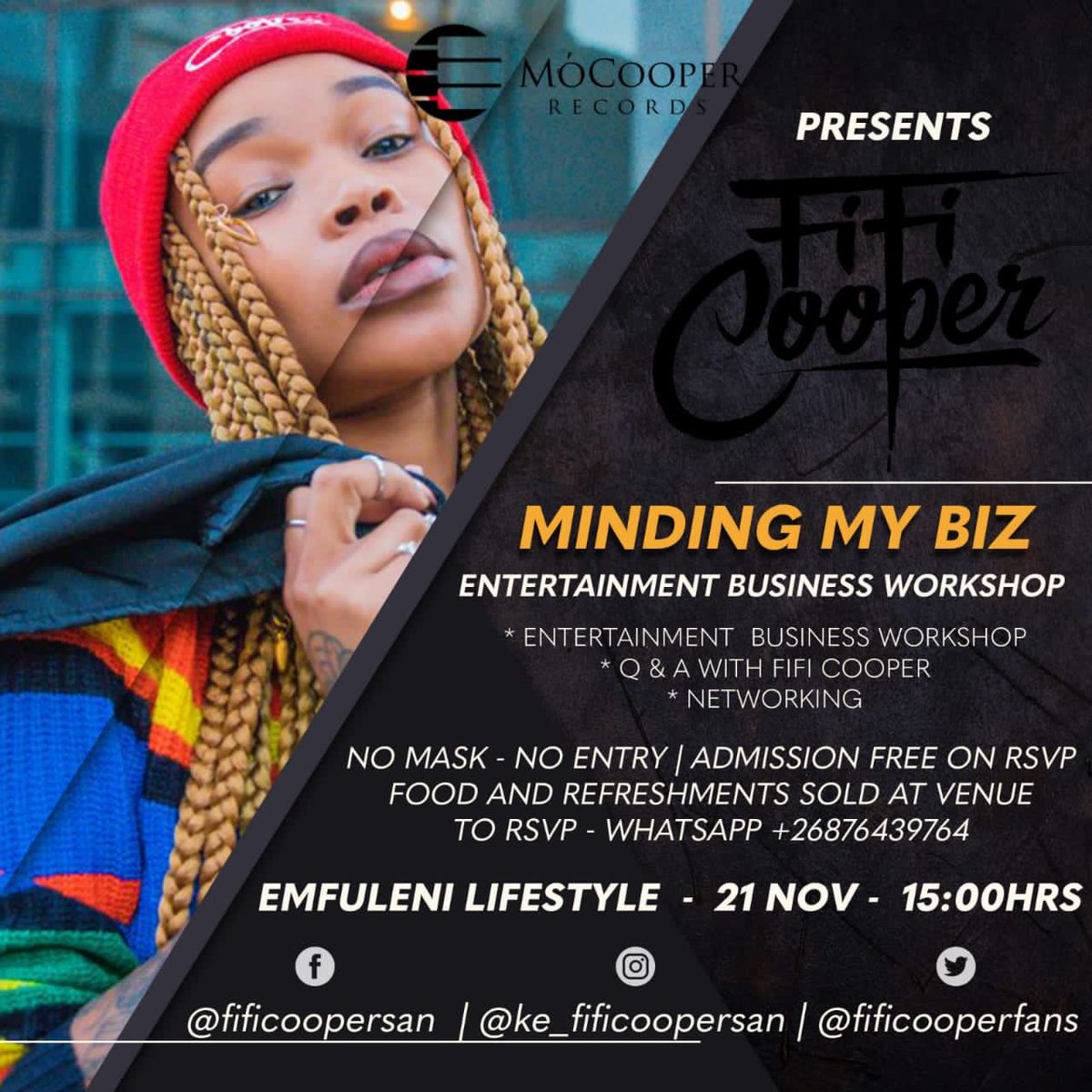 MocooperRecords's tweet image. Let's meet Today, 3pm at Emfuleni Lifestyle for a Business Seminar. 🇸🇿😛😛💯 #NetSoAfricaTour 🔥🔥🔥 #MoCooper 🇿🇦 #continentaltakeover #albumloading2021

Get #NetSo here ; song.link/i/1539282307

Watch #NetSo Music Video here : youtu.be/8KyyEpwVT4U