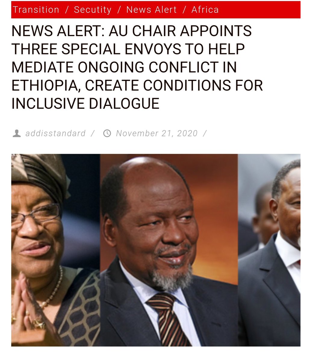 HeraldJig's tweet photo. @PMEthiopia accuses the @_AfricanUnion and its Chairperson, @CyrilRamaphosa, of spreading ‘Fake News’ saying they never agreed to the external mediation offered and the AU envoys arent being sent to #Ethiopia to mediate in the #Tigray conflict, contradicting AU’s clear statement. https://t.co/GOBWG3rH5H