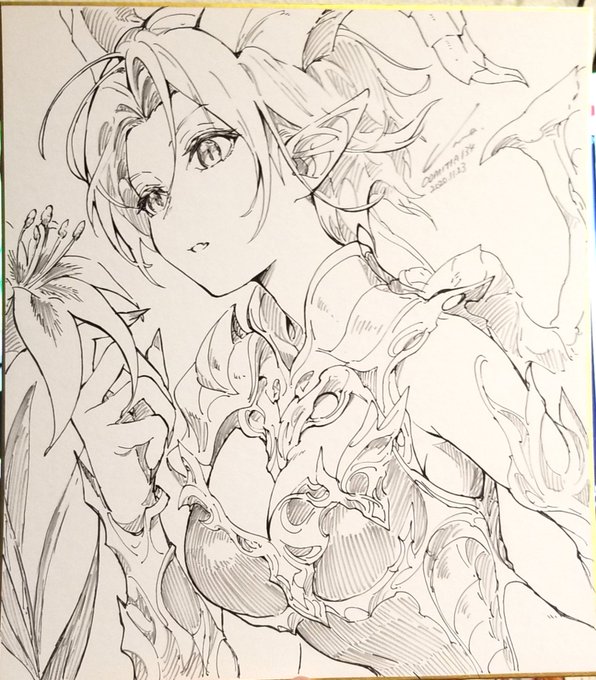 after!
今回の色紙はモノクロ仕上げ? 