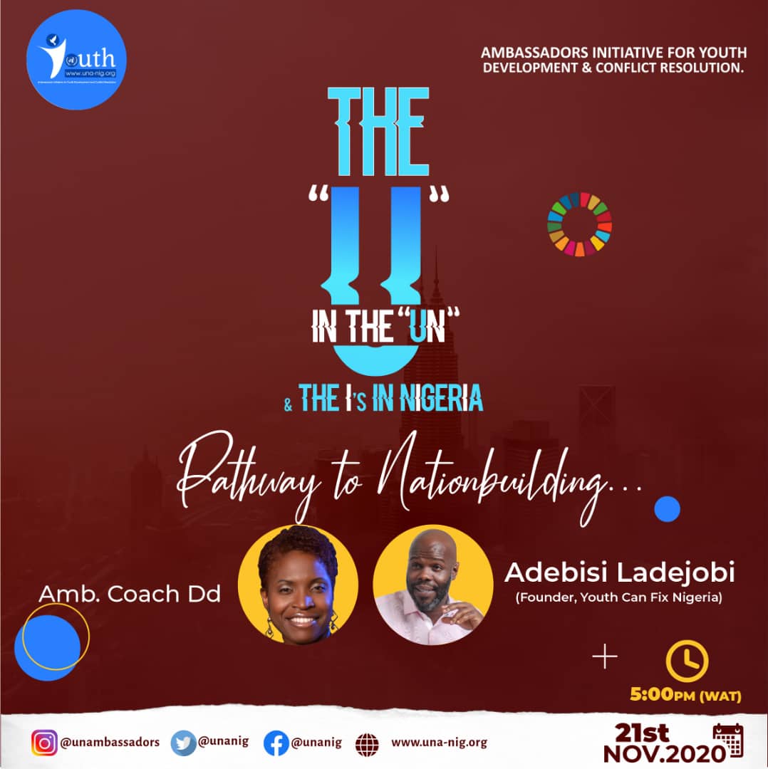 UnAmbassadors's tweet photo. We are back with another guest speaker and fresh insights on how to build a better Nigeria.  We took it from a global standpoint last week. Now it is time to BRING IT HOME. Join us at 5pm today. Register at
https://t.co/o4ARfXH6Tq https://t.co/FkiSEZNuW0
