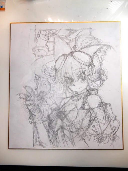 ラフ。このところ描くペースが速くなりすぎてたので、結構時間をかけてます。 