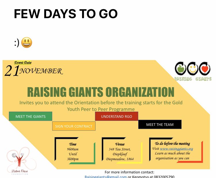 callmeNGAMSO's tweet photo. @RaisingGiants #RGO #Peer2Peer @Harambee4Work https://t.co/skRnM3b1TF