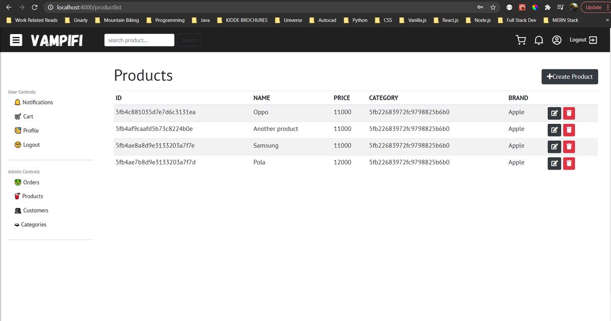 darrelldotdev's tweet image. MERN Stack Flipkart Clone
update no. 2
frontend:
- filled up sidebar with working links
- implemented user, product and orders lists screens
That will be it for today 🙂