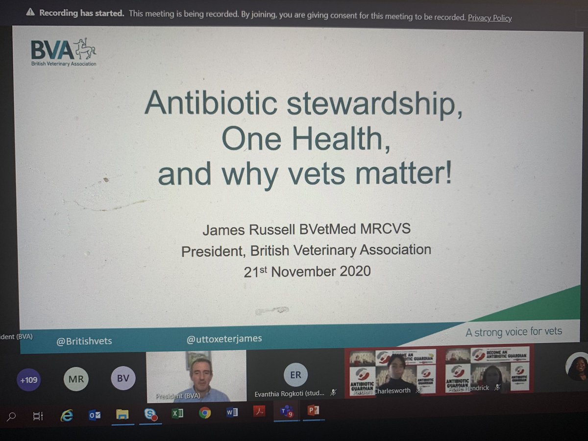 DrDianeAshiru's tweet photo. 1/2 #theNSAMRC #AntibioticGuardian has started. 1st session: Tackling #AntimicrobialResistance in human and animal health (#onehealth).@uttoxeterjames president of @BritishVets on progress in animal health incl reductions in use, importance of biosecurity, #VARSS & RUMA reports https://t.co/87xAGmKHmK